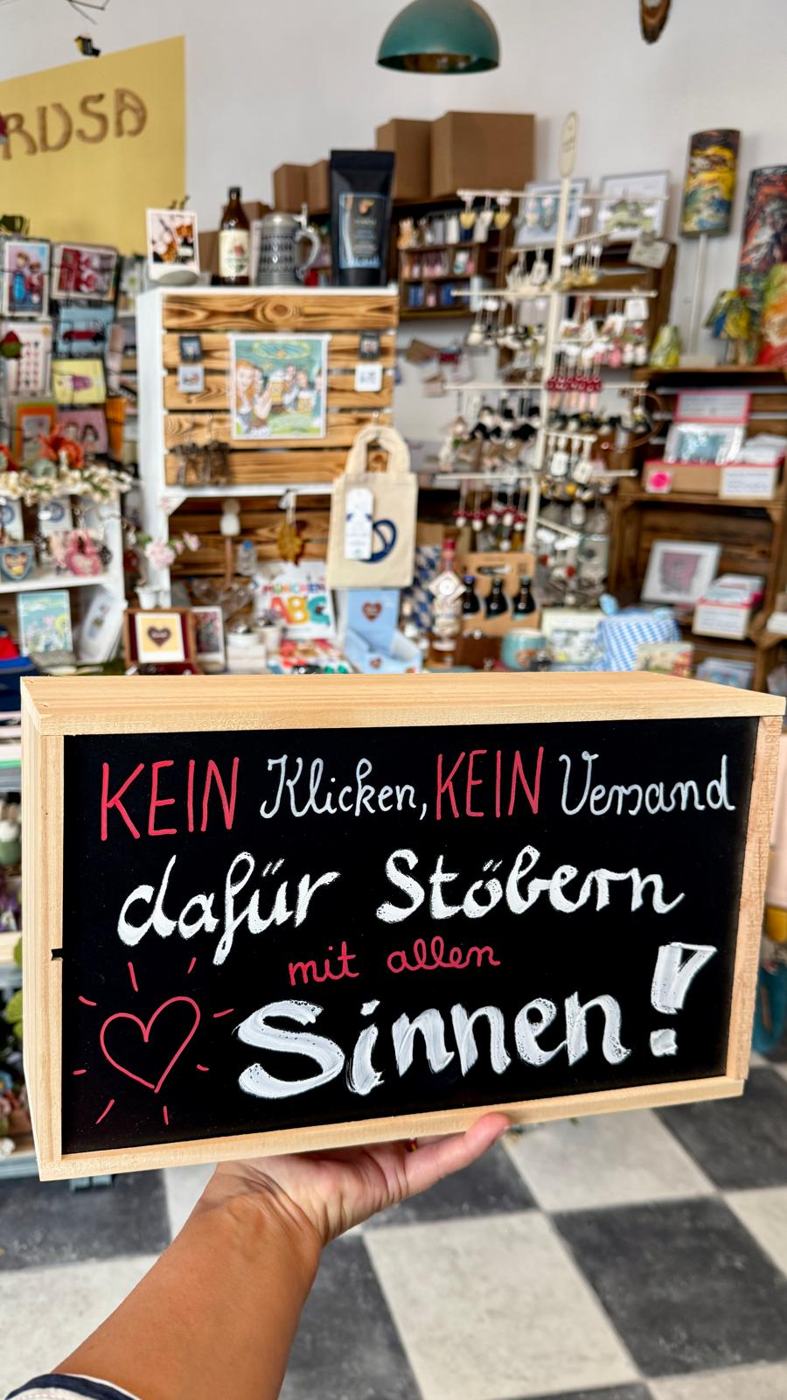 Kreidetafel: Kein Klicken, kein Versand, dafür Stöbern mit allen Sinnen